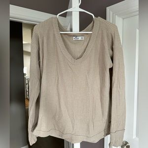 Hollister tan waffle thin sweater - size XS